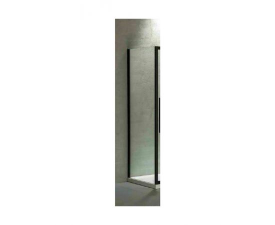 Devon  Side Panel Inox Σταθερό Πλαϊνό Ντουζιέρας 80x200 cm Clean Glass Black Matt - Ελεύθερη τοποθέτηση στο AFOI TOGIA