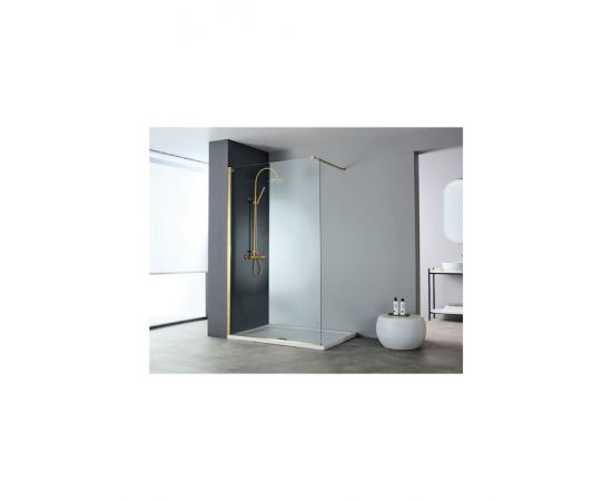 Devon Iwis Walk-In Διαχωριστικό Ντουζιέρας 97-99x200cm Clean Glass Gold Brushed - Καμπίνες στο AFOI TOGIA Devon Iwis Walk-In Διαχωριστικό Ντουζιέρας 97-99x200cm Clean Glass Gold Brushed - Καμπίνες στο AFOI TOGIA
