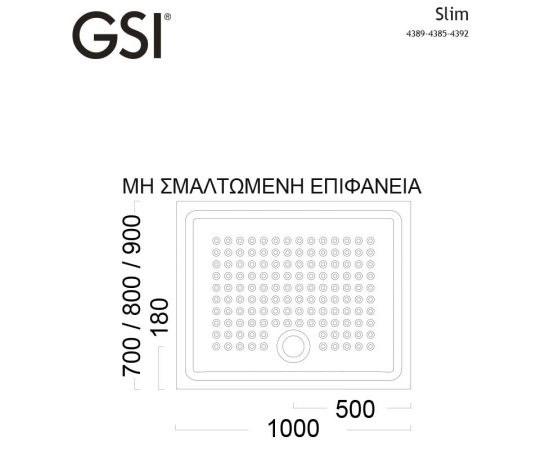 GSI Slim 4385-300 Ορθογώνια Πορσελάνινη Ντουζιέρα 100x80cm Λευκή - Ντουζιέρες  στο AFOI TOGIA GSI Slim 4385-300 Ορθογώνια Πορσελάνινη Ντουζιέρα 100x80cm Λευκή - Ντουζιέρες  στο AFOI TOGIA