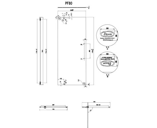 Devon Pivot Flow 77-81x195cm Clean Glass Black Matt - Καμπίνες στο AFOI TOGIA Devon Pivot Flow 77-81x195cm Clean Glass Black Matt - Καμπίνες στο AFOI TOGIA