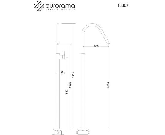 Eurorama Αναμεικτική Μπαταρία Νιπτήρα Ψηλή Inox Ασημί - Νιπτήρα  στο AFOI TOGIA