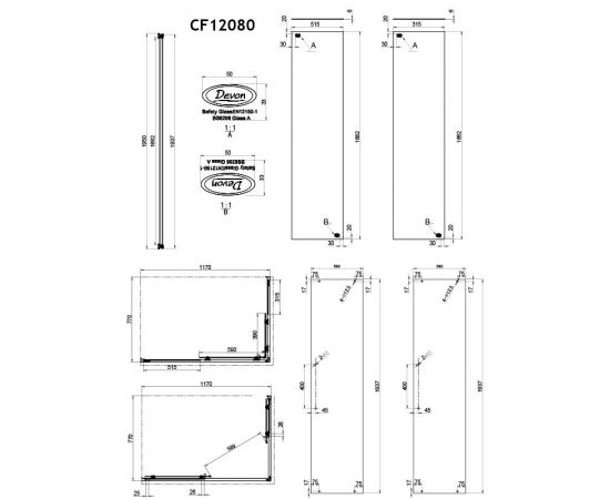 Devon Flow Corner Entry 120x80x195cm Clean Glass Black Matt - Καμπίνες στο AFOI TOGIA Devon Flow Corner Entry 120x80x195cm Clean Glass Black Matt - Καμπίνες στο AFOI TOGIA
