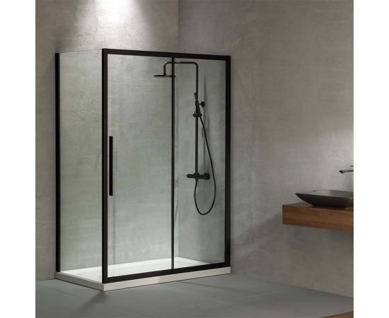 Devon Flow Slider 117-121x195cm Clean Glass Black Matt - Καμπίνες στο AFOI TOGIA Devon Flow Slider 117-121x195cm Clean Glass Black Matt - Καμπίνες στο AFOI TOGIA