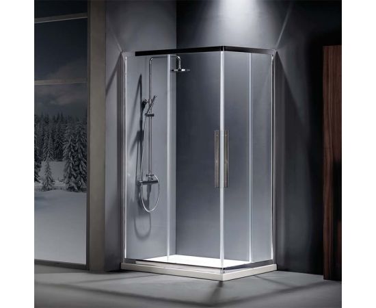 Devon Flow Corner Entry 90x90x195cm Clean Glass Chrome - Καμπίνες στο AFOI TOGIA Devon Flow Corner Entry 90x90x195cm Clean Glass Chrome - Καμπίνες στο AFOI TOGIA